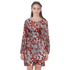 Covid 19 Long Sleeve Chiffon Shift Dress 