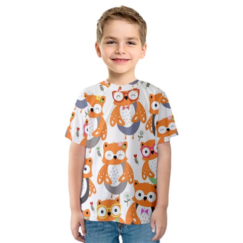 Cute Colorful Owl Cartoon Seamless Pattern Kids  Sport Mesh Tee by Vaneshart