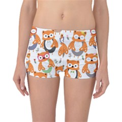 Cute Colorful Owl Cartoon Seamless Pattern Boyleg Bikini Bottoms by Vaneshart