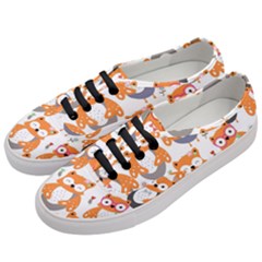 Cute Colorful Owl Cartoon Seamless Pattern Women s Classic Low Top Sneakers by Vaneshart