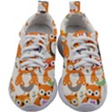 Cute Colorful Owl Cartoon Seamless Pattern Kids Athletic Shoes View1