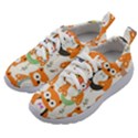 Cute Colorful Owl Cartoon Seamless Pattern Kids Athletic Shoes View2