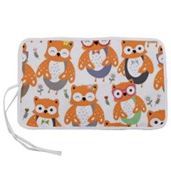 Cute Colorful Owl Cartoon Seamless Pattern Pen Storage Case (s) by Vaneshart