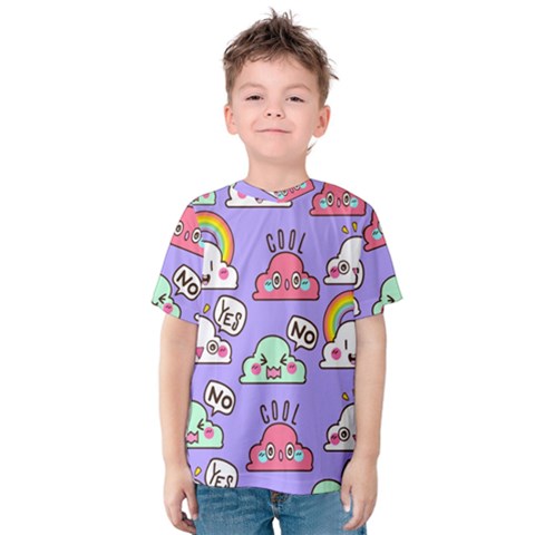 Cloud Seamless Pattern Kids  Cotton Tee by Vaneshart