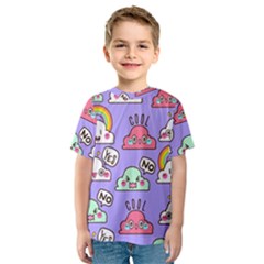 Cloud Seamless Pattern Kids  Sport Mesh Tee