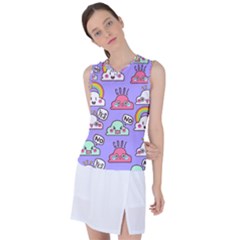 Cloud Seamless Pattern Women s Sleeveless Sports Top