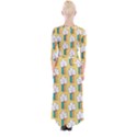 Smile Cloud Rainbow Pattern Yellow Quarter Sleeve Wrap Maxi Dress View2