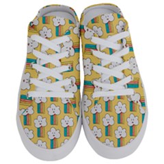 Smile Cloud Rainbow Pattern Yellow Half Slippers by Vaneshart