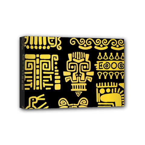 American Golden Ancient Totems Mini Canvas 6  X 4  (stretched) by Vaneshart