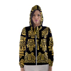 American Golden Ancient Totems Women s Hooded Windbreaker by Vaneshart