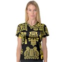 American Golden Ancient Totems V-Neck Sport Mesh Tee View1