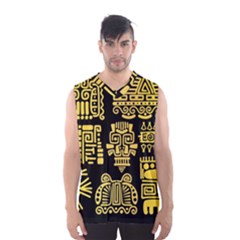 American Golden Ancient Totems Men s Basketball Tank Top by Vaneshart