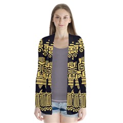 American Golden Ancient Totems Drape Collar Cardigan by Vaneshart