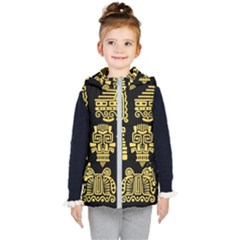 American Golden Ancient Totems Kids  Hooded Puffer Vest by Vaneshart