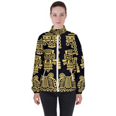 American Golden Ancient Totems Women s High Neck Windbreaker by Vaneshart