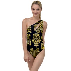 American Golden Ancient Totems To One Side Swimsuit by Vaneshart