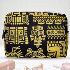 American Golden Ancient Totems Make Up Pouch (medium) by Vaneshart