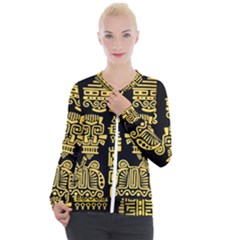 American Golden Ancient Totems Casual Zip Up Jacket by Vaneshart