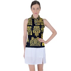 American Golden Ancient Totems Women s Sleeveless Polo Tee