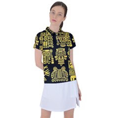 American Golden Ancient Totems Women s Polo Tee