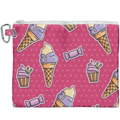 Seamless Pattern Patches With Ice Cream Canvas Cosmetic Bag (xxxl) by Vaneshart