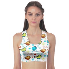 Birds Pattern Design Sports Bra by Vaneshart