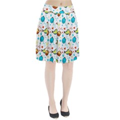 Birds Pattern Design Pleated Skirt by Vaneshart