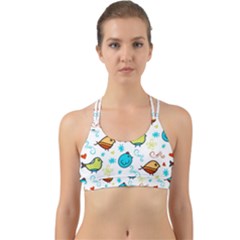 Birds Pattern Design Back Web Sports Bra by Vaneshart