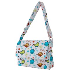 Birds Pattern Design Full Print Messenger Bag (l)