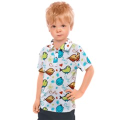 Birds Pattern Design Kids  Polo Tee