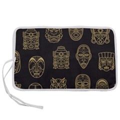 Indian Aztec African Historic Tribal Mask Seamless Pattern Pen Storage Case (s) by Vaneshart