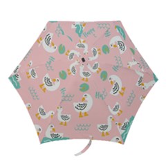 Cute Happy Duck Gift Card Design Seamless Pattern Template Mini Folding Umbrellas by Vaneshart