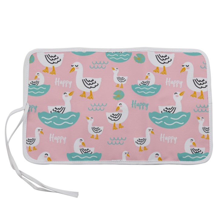 Cute Happy Duck Gift Card Design Seamless Pattern Template Pen Storage Case (S)