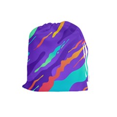 Multicolored Abstract Background Drawstring Pouch (large) by Vaneshart