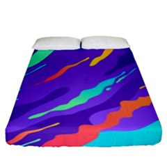 Multicolored Abstract Background Fitted Sheet (queen Size) by Vaneshart