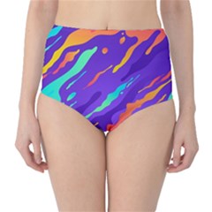 Multicolored Abstract Background Classic High-waist Bikini Bottoms by Vaneshart