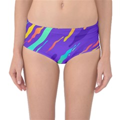 Multicolored Abstract Background Mid-waist Bikini Bottoms by Vaneshart