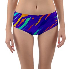 Multicolored Abstract Background Reversible Mid-waist Bikini Bottoms by Vaneshart