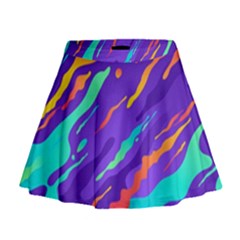 Multicolored Abstract Background Mini Flare Skirt by Vaneshart