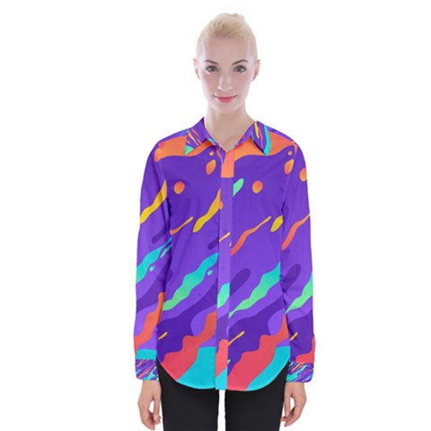 Multicolored Abstract Background Womens Long Sleeve Shirt by Vaneshart