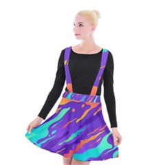 Multicolored Abstract Background Suspender Skater Skirt by Vaneshart