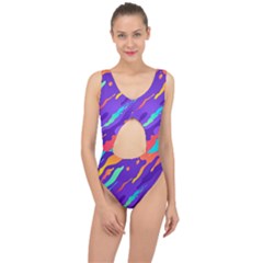 Multicolored Abstract Background Center Cut Out Swimsuit by Vaneshart