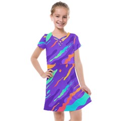 Multicolored Abstract Background Kids  Cross Web Dress by Vaneshart