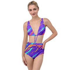 Multicolored Abstract Background Tied Up Two Piece Swimsuit by Vaneshart