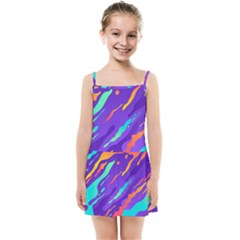 Multicolored Abstract Background Kids  Summer Sun Dress by Vaneshart