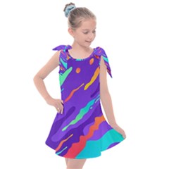 Multicolored Abstract Background Kids  Tie Up Tunic Dress by Vaneshart