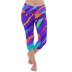 Multicolored Abstract Background Lightweight Velour Capri Yoga Leggings by Vaneshart