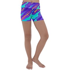 Multicolored Abstract Background Kids  Lightweight Velour Yoga Shorts by Vaneshart