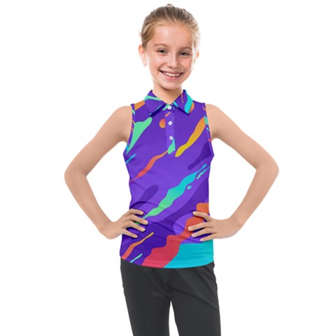 Multicolored Abstract Background Kids  Sleeveless Polo Tee by Vaneshart