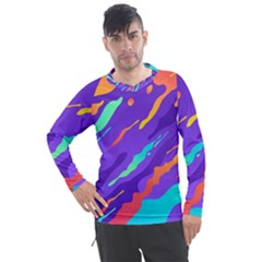 Multicolored Abstract Background Men s Pique Long Sleeve Tee